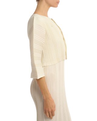 Linen Like Rib Pleats Cardigan