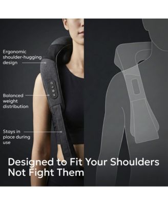 Wave Heated Neck & Back Massager with Heat, Cordless and Hands-Free