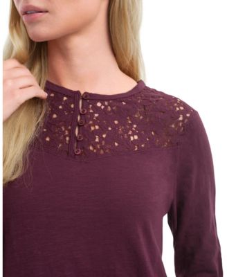 Lace Yoke Henley Tee