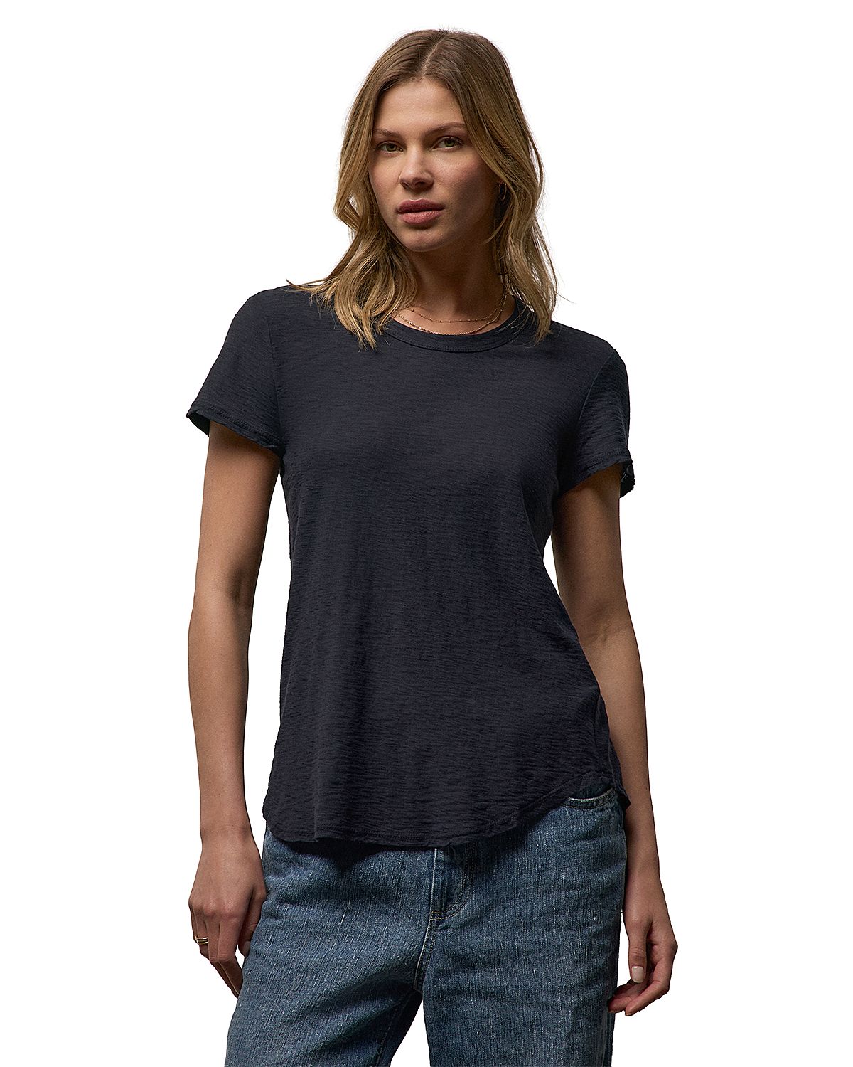 James Perse Sheer Slub Crew Neck Tee