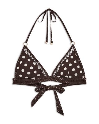 Hennel Polka Dot Print Bikini Top 