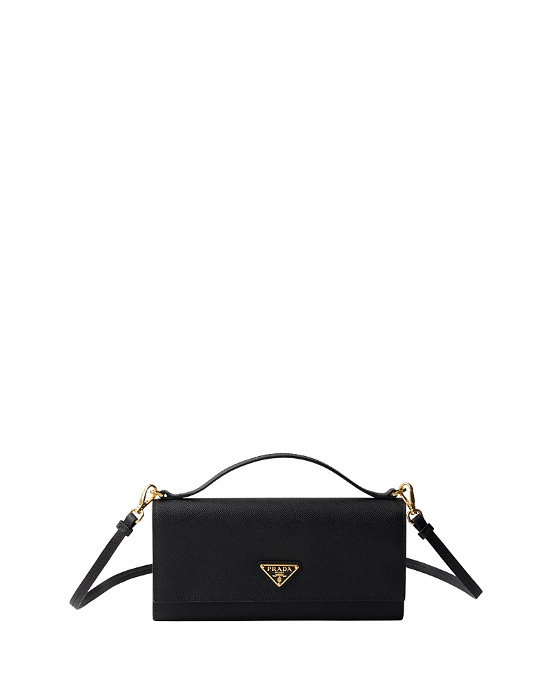 Prada Saffiano Leather Wallet With Shoulder Strap · OS