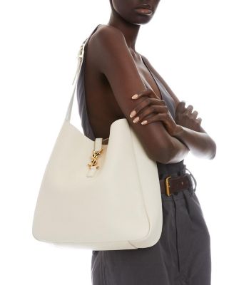 Le 5 &Agrave; 7 Supple Large Shoulder Hobo Bag in Smooth Leather