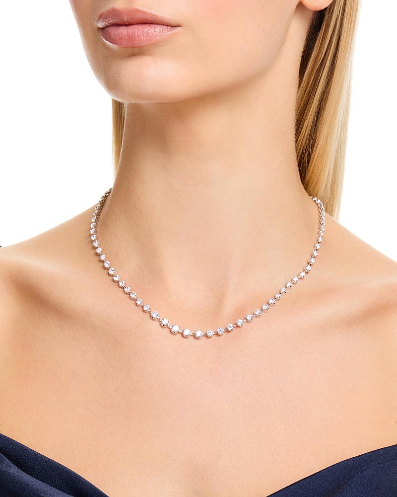 Bloomingdale's Fine Collection Certified Diamond Graduated Tennis Necklace in 14K White Gold, 7.0 tcw