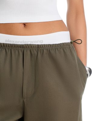 Mid Rise Logo Elastic Waist Pants