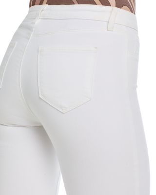 Selma Cotton Stretch High Rise Bootcut Jeans in Blanc