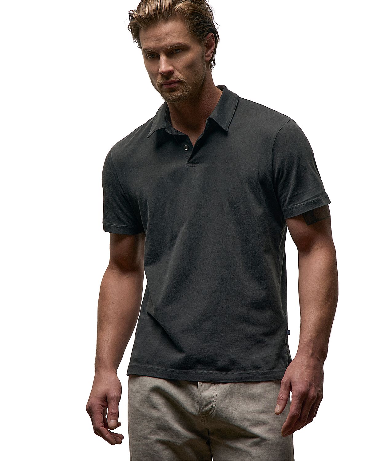 James Perse Sueded Jersey Polo
