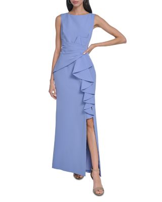 Ruffled Sleeveless Gown