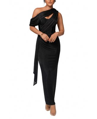 Jluxlabel Metallic Celestina Draped Maxi Dress