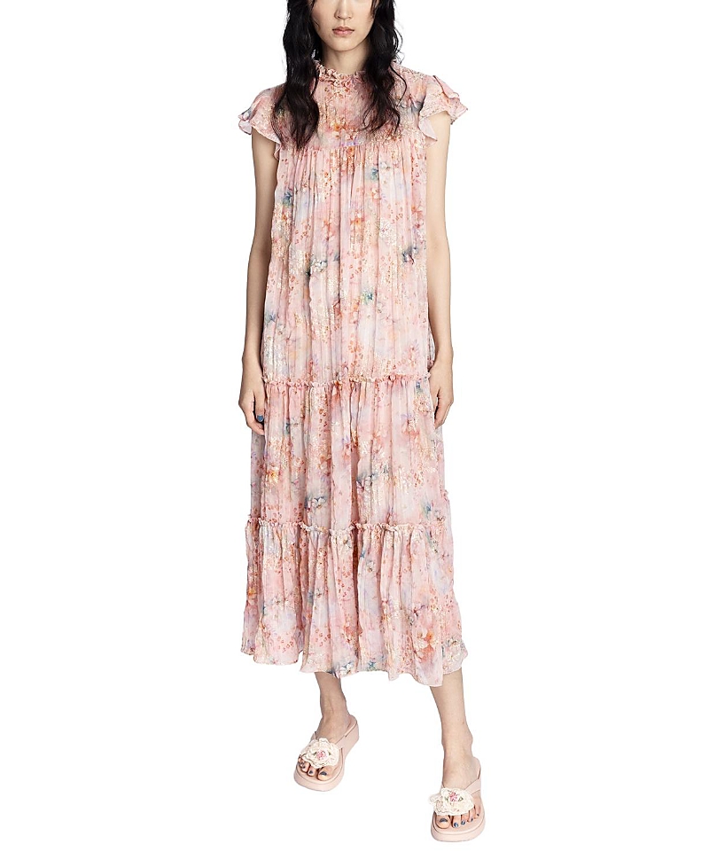 Anna Sui Oasis Blooms Tiered Maxi Dress