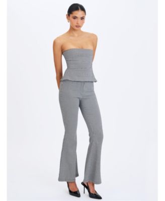  Ulli Micro-Houndstooth Flared Pants