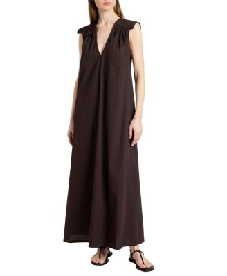  Niu Cap Sleeve Maxi Cotton Dress