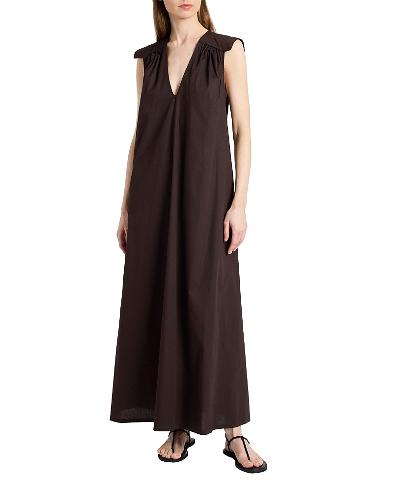 Santorelli Niu Cap Sleeve Maxi Cotton Dress