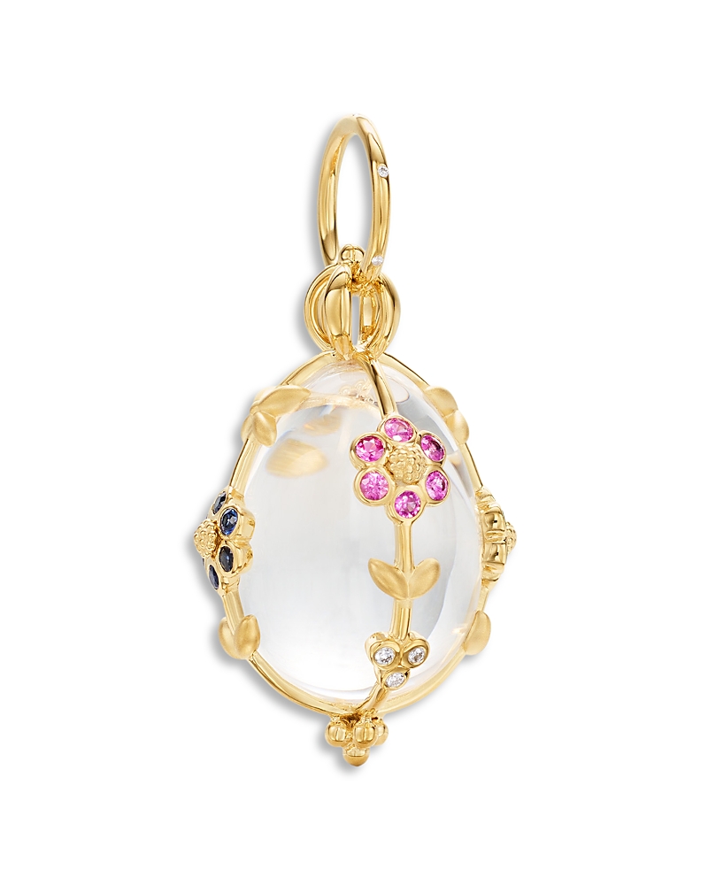 Temple St. Clair 18K Yellow Gold Fj Rock Crystal, Diamond & Multi-Gemstone Medium Rainbow Fiori Amulet Pendant