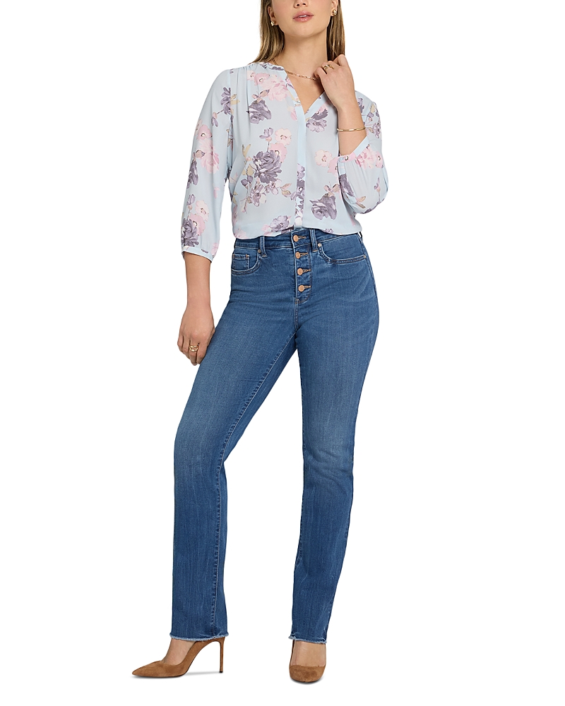 Nydj Marilyn High Rise Button Fly Straight Jeans in Wild River