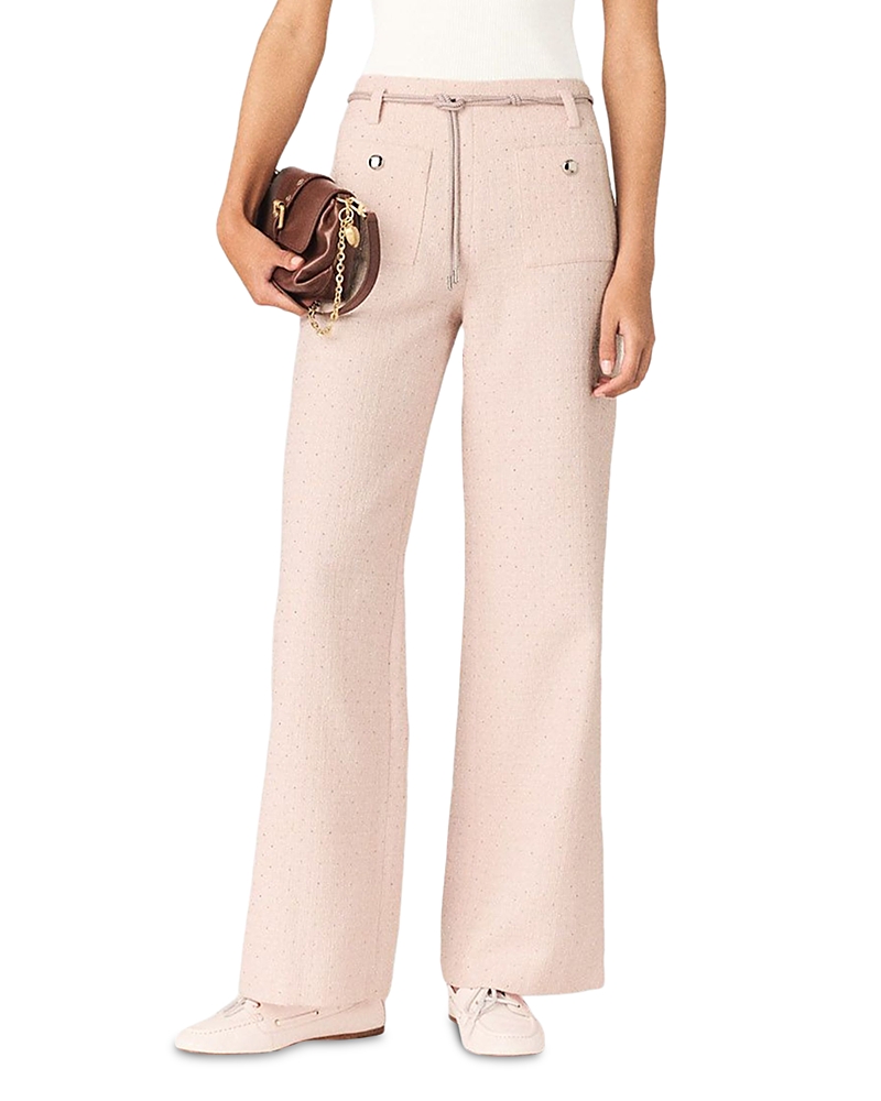 Maje Pillona Sparkly Tweed Pants