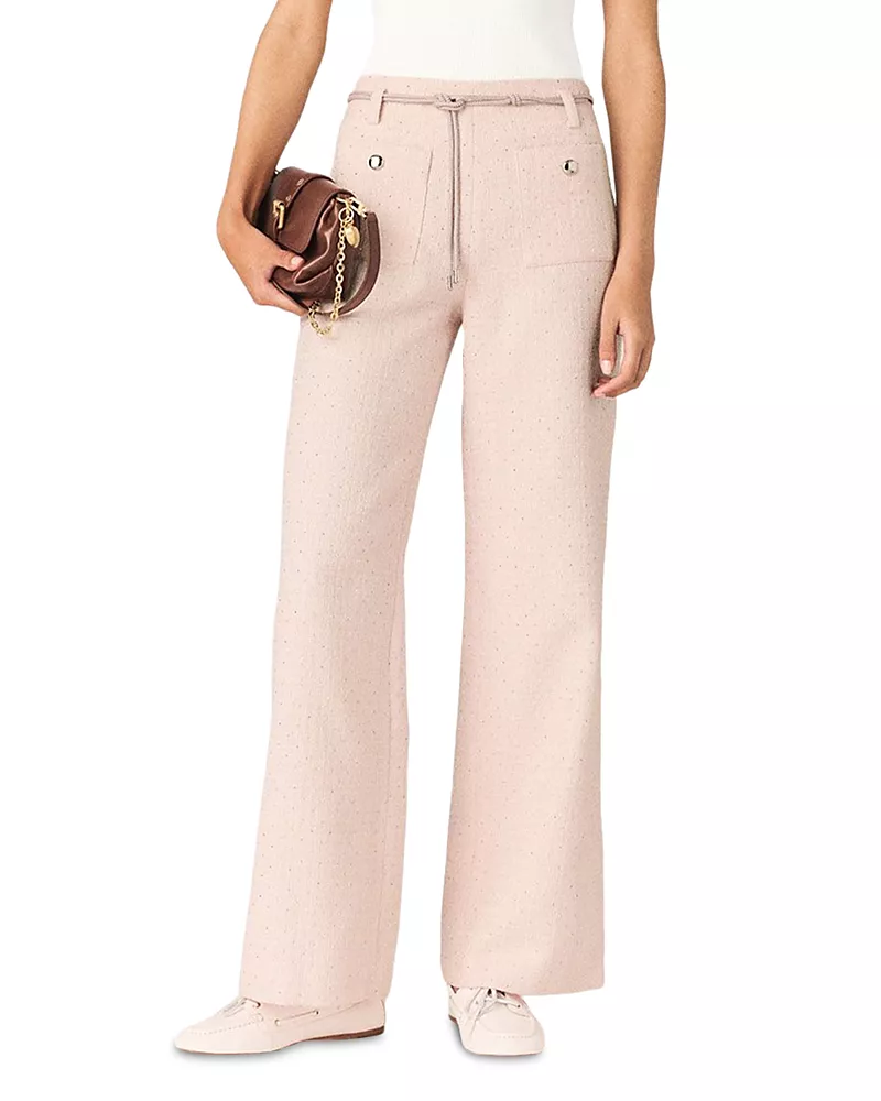 Maje Pillona Sparkly Tweed Pants