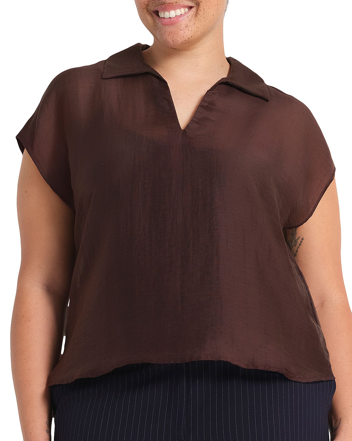 Estelle Plus Kelly Collared Top