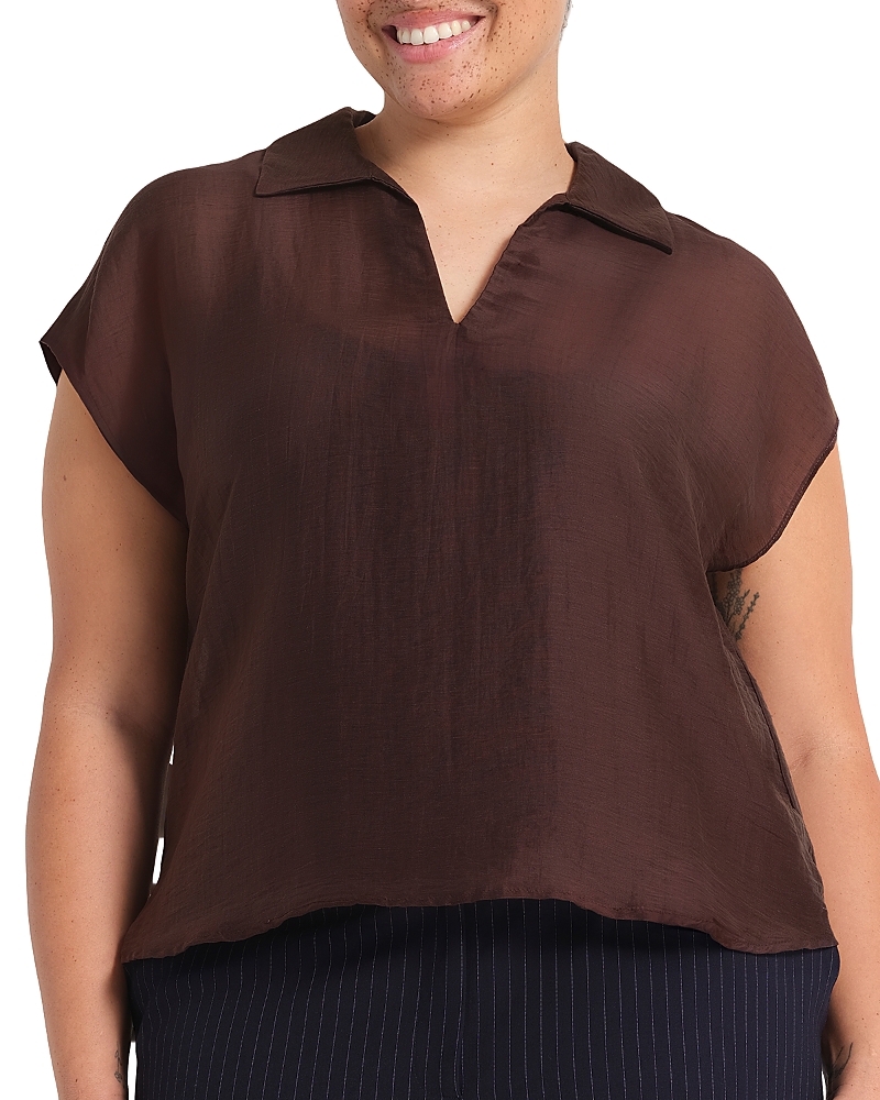Estelle Plus Kelly Collared Top