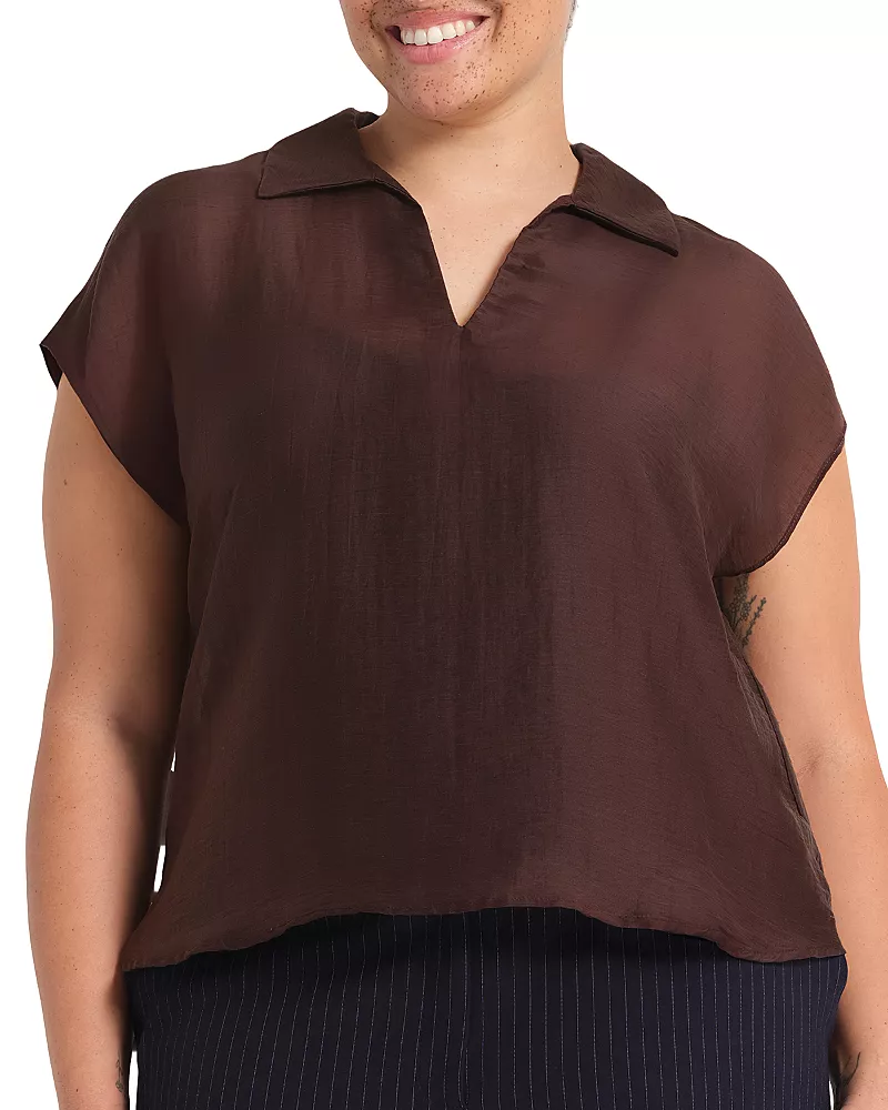 Estelle Plus Kelly Collared Top