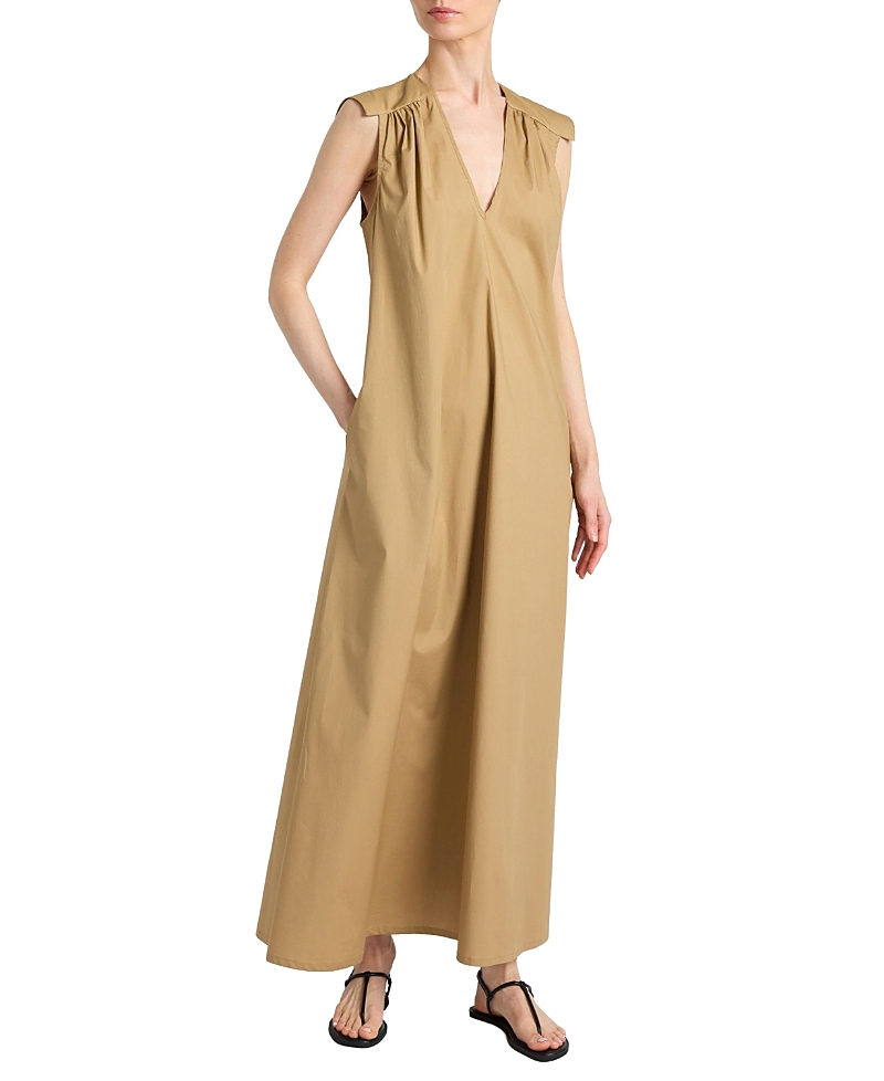 Santorelli Niu Cap Sleeve Maxi Cotton Dress