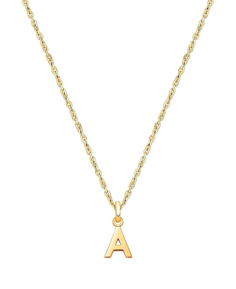 Tiny Blessings Girls' 14K Gold Modern Initial Necklace - Little Kid, Big Kid
