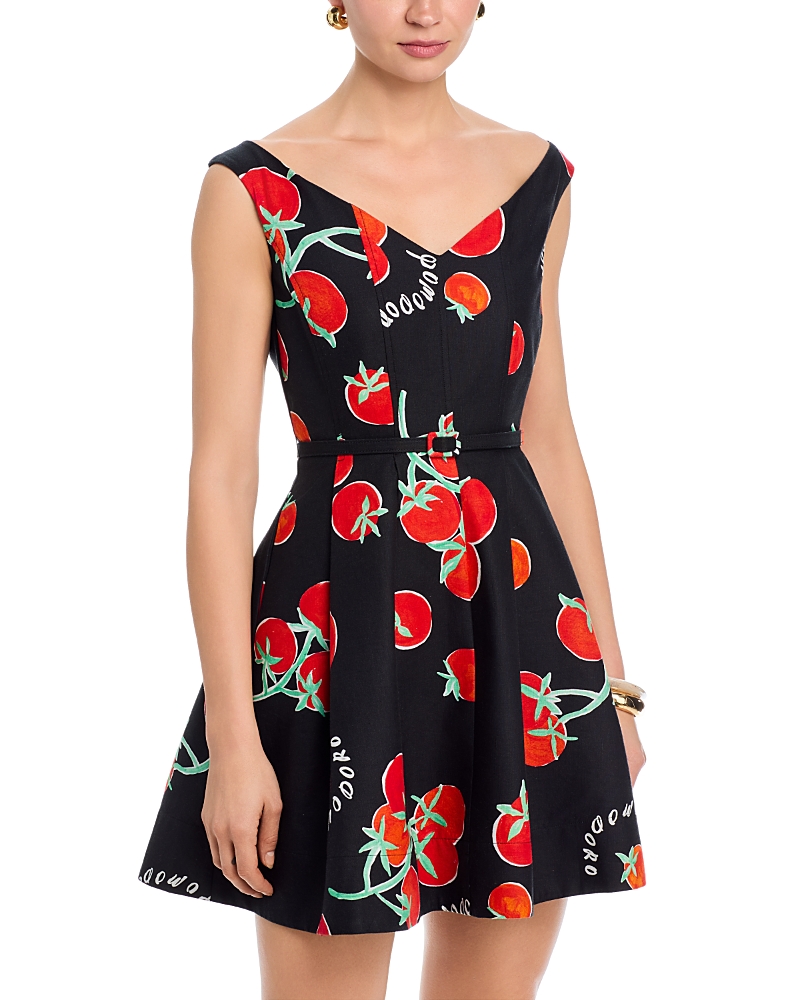 Milly Peggy Off The Shoulder Printed Mini Dress