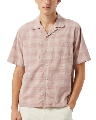 Relaxed Fit Linen Plaid Short Sleeve Shirt