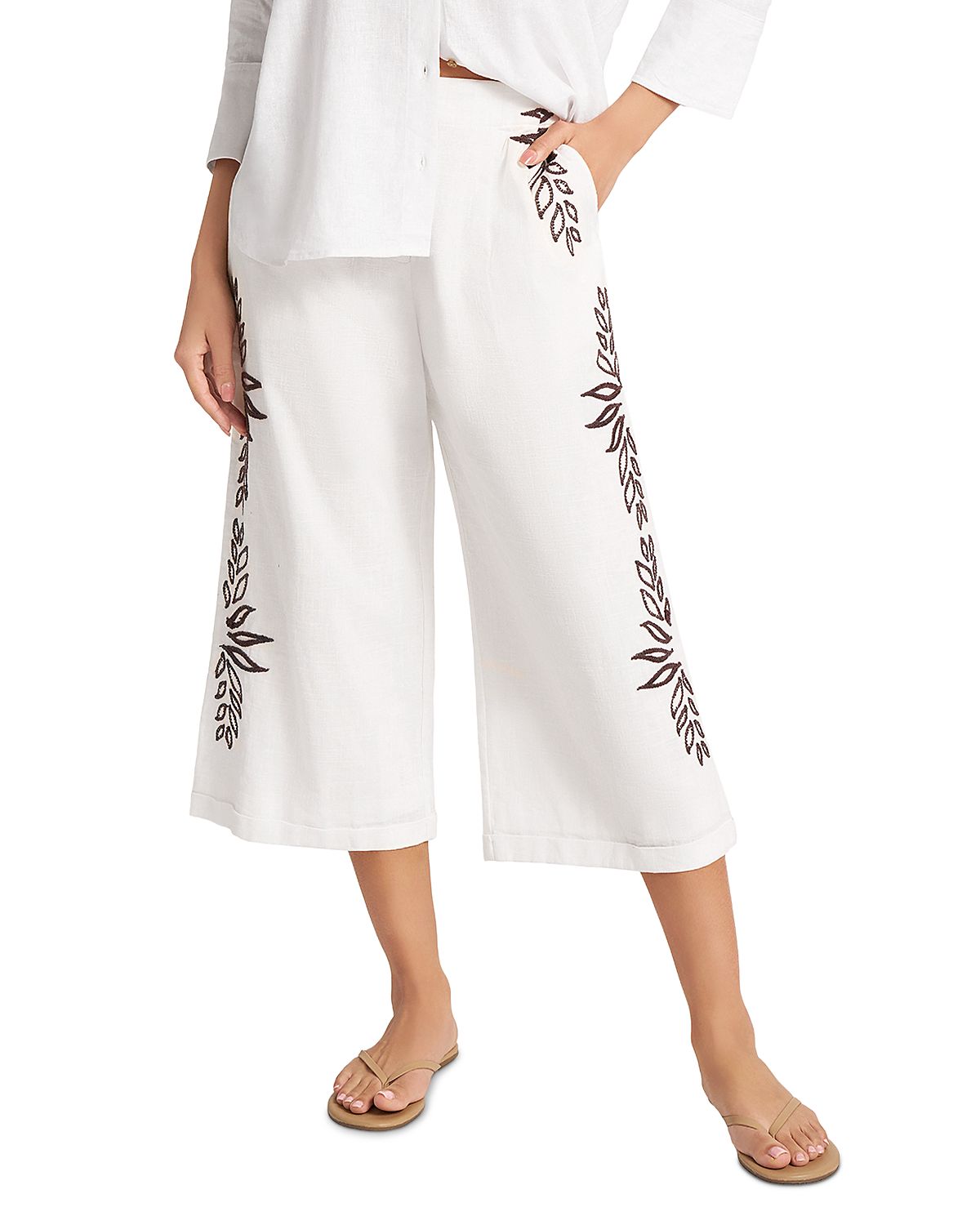 Matty M Ireni Embroidered Cropped Pants