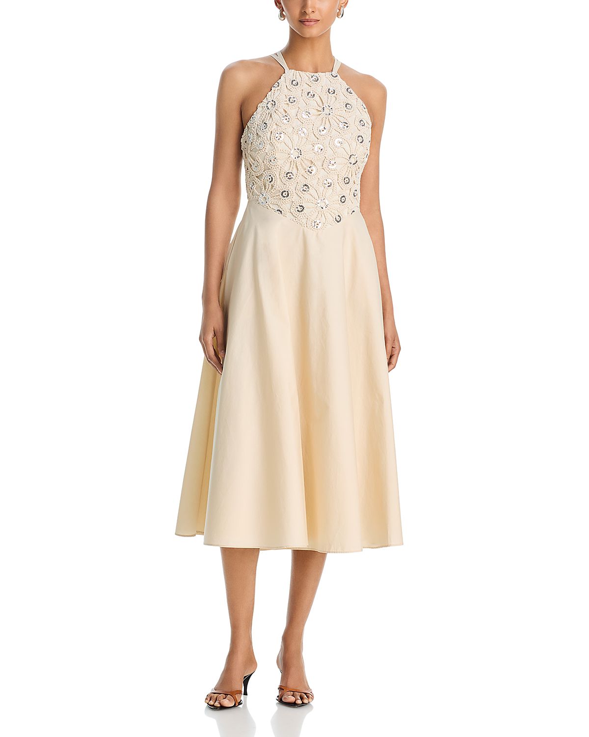 Aqua Mirror Crochet Midi Dress - Exclusive