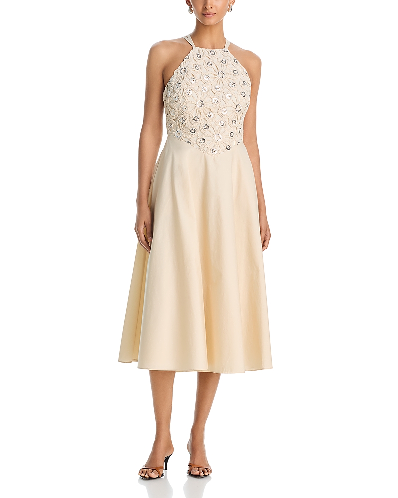 Aqua Mirror Crochet Midi Dress - Exclusive