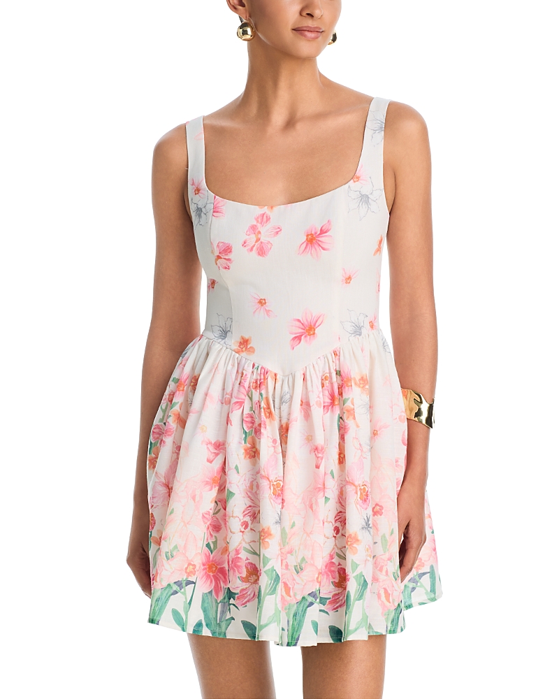 Aqua Placed Floral Mini Dress - Exclusive