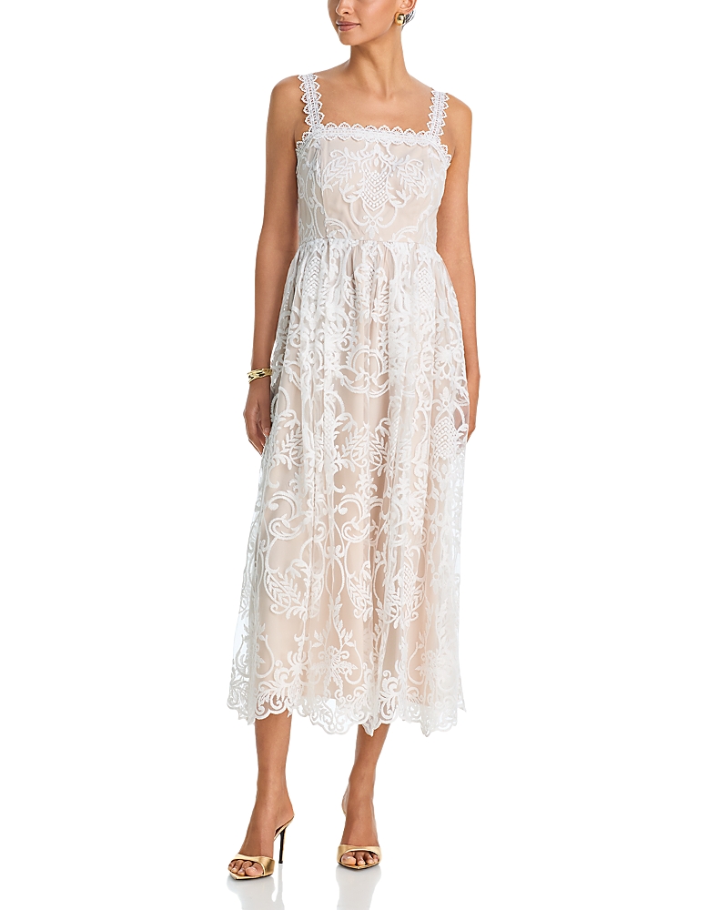 Aqua Lace Midi Dress - Exclusive