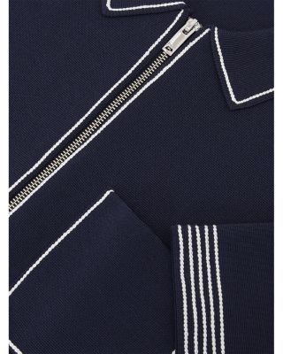 Blake Regular Fit Contrast Pipe Navy Shirt