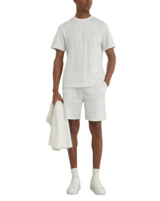 Relaxed Fit Textured Wave Jacquard T-Shirt