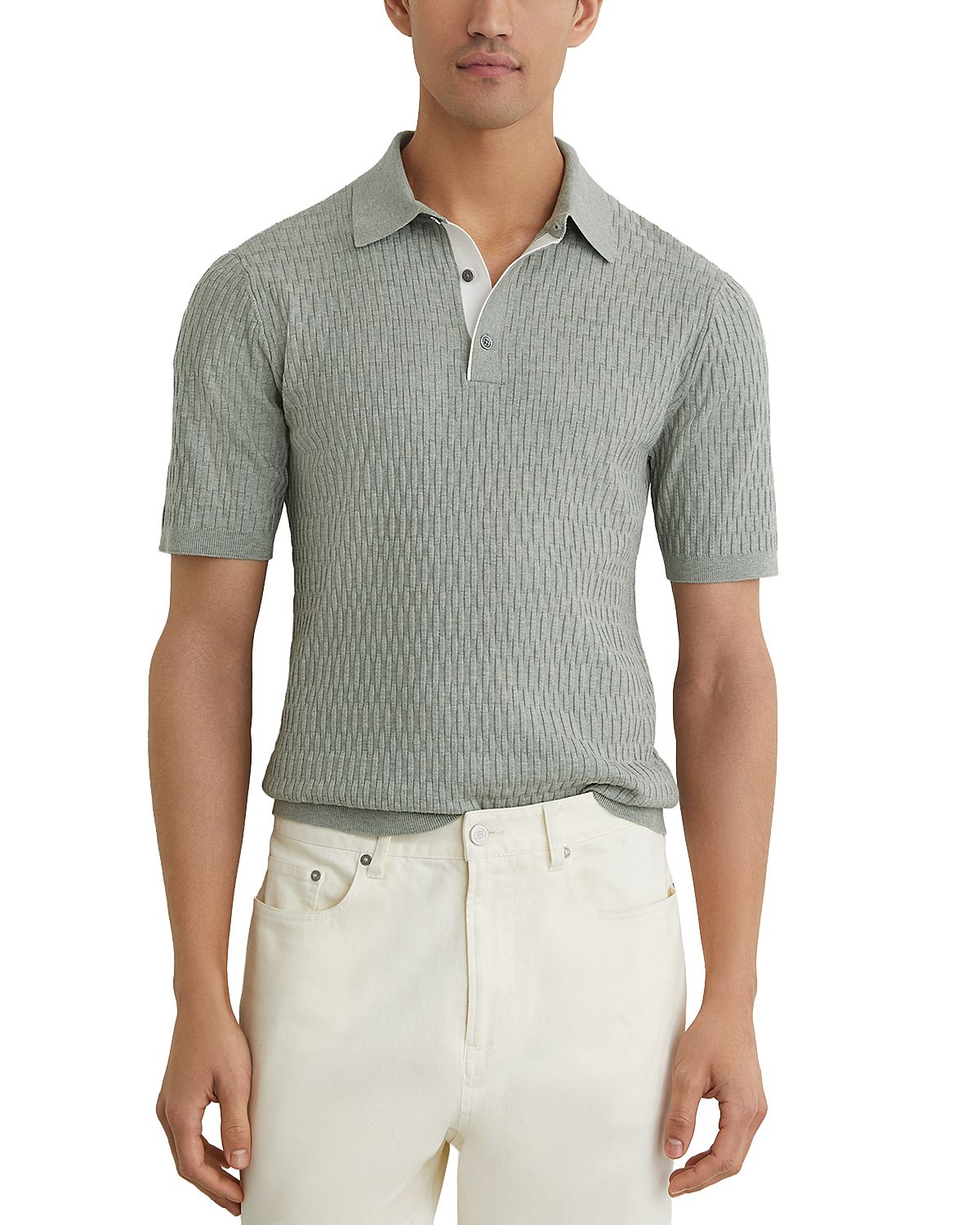 Reiss Slim Fit Oatmeal Brown Polo Shirt