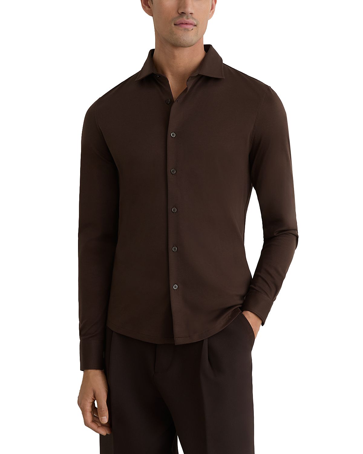Reiss Duke Airwater Finish Cotton Jersey Shirt