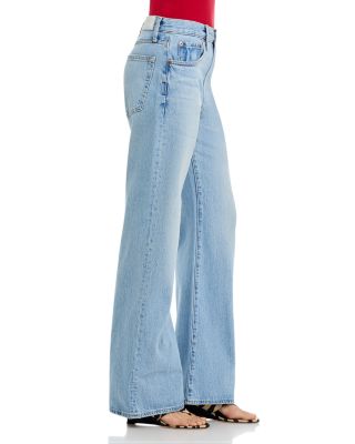 Larsen Relaxed High Rise Flare Wide Leg Jeans in Mellow