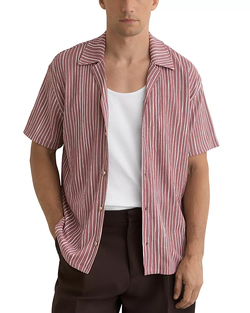 Reiss Regular Fit Textured Stripe Shirt