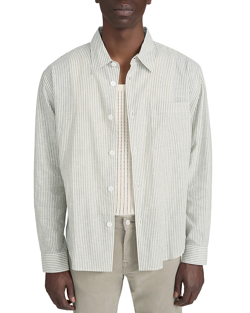 Frame Linen Blend Striped Shirt