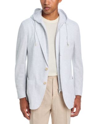 Cotton Linen Jersey Jacket With Removable Hoodie
