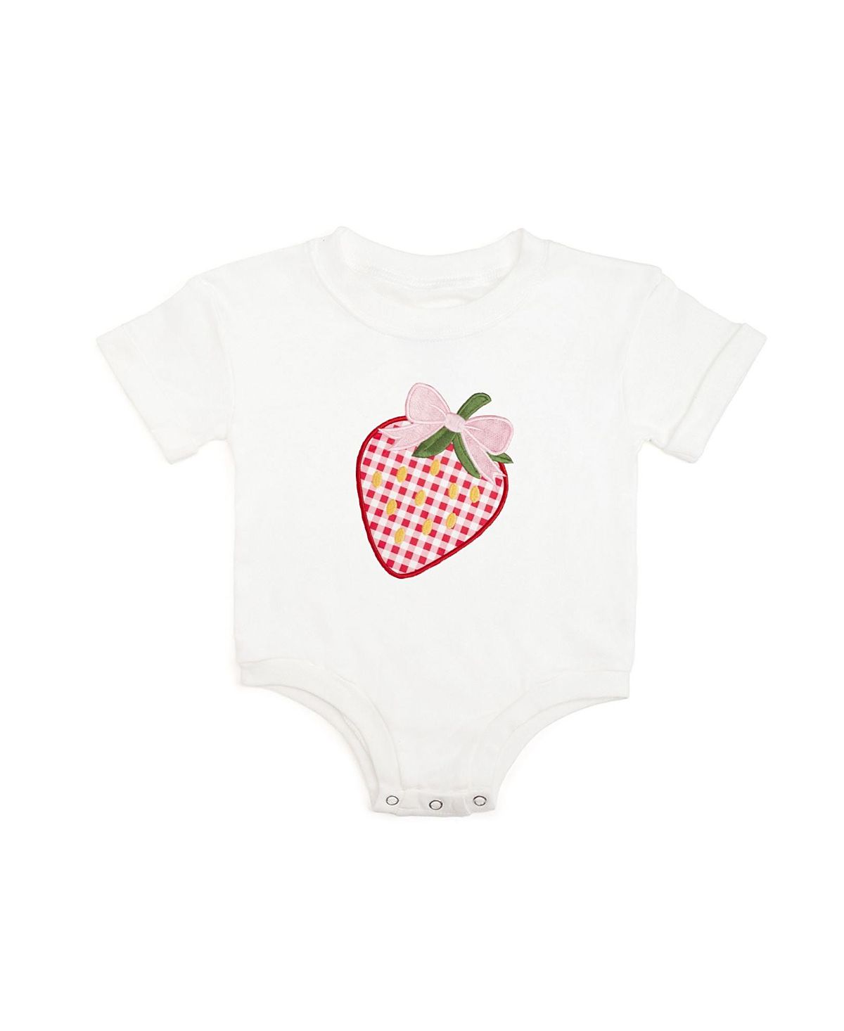 Sweet Wink Girls' Strawberry Patchwork Short Sleeve Romper - Baby