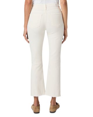 Mason Crop Mid Rise Bootcut Raw-Edge Jeans in Cream Cloud 
