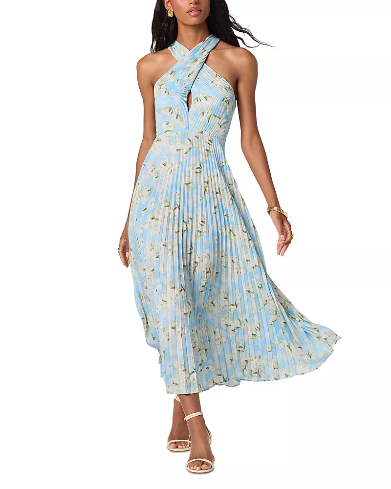Astr the Label Samantha Pleated Back Cutout Dress