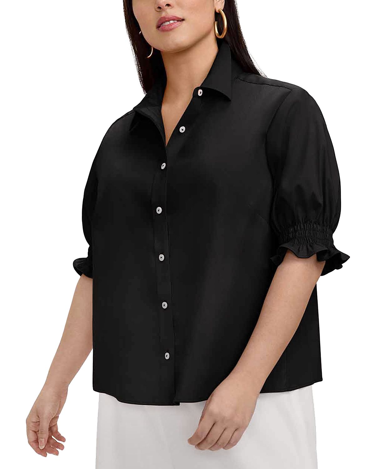 Foxcroft Plus Vivienne Elbow Sleeve Shirt