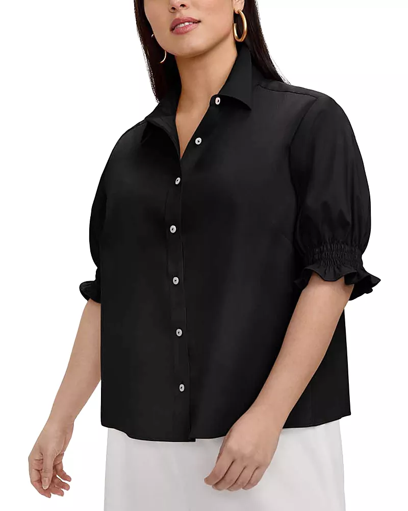 Foxcroft Plus Vivienne Elbow Sleeve Shirt