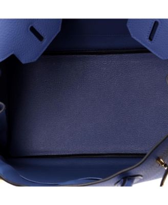 Birkin 30 Handbag Blue Clemence with Gold Hardware