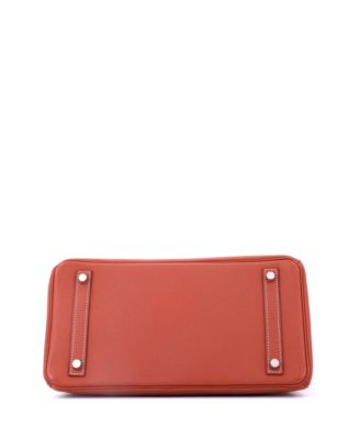 Birkin 30 Handbag Orange Epsom with Palladium Hardware