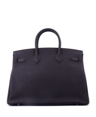 Birkin 35 Handbag Black Togo with Palladium Hardware