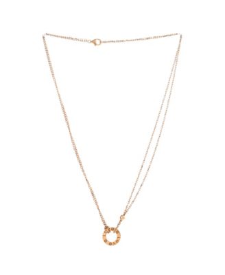  2 Diamonds Love Pendant Necklace 18K Rose Gold and Diamonds, 16.25"